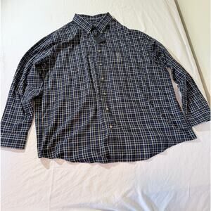 Arrow 3XL Mens Plaid Button Down Shirt NWT Midnight Blue Casual Long Sl